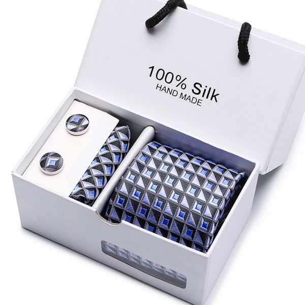 Men's Tie Spot Gift Box 5-Piece Suit Group Tie Business Formal Wedding Tie - Image 6