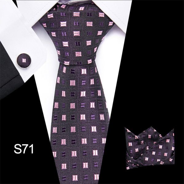 Men's tie three piece set cashew flower series fashion tie - Image 25