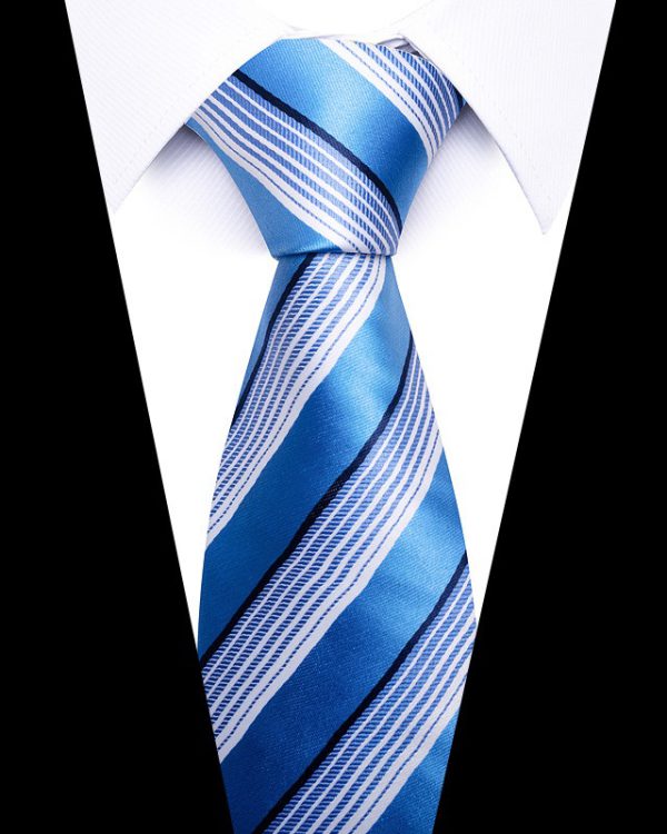 Men's 8cm Business Professional Striped Tie Wedding Suit Accessories Polyester Tie Men - Image 42