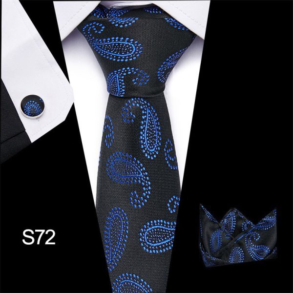 Men's tie three piece set cashew flower series fashion tie - Image 24