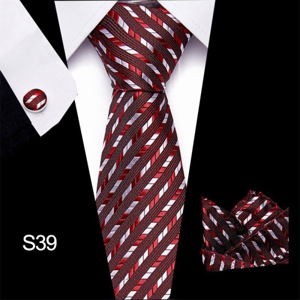 Men's tie three piece set cashew flower series tie - Image 52