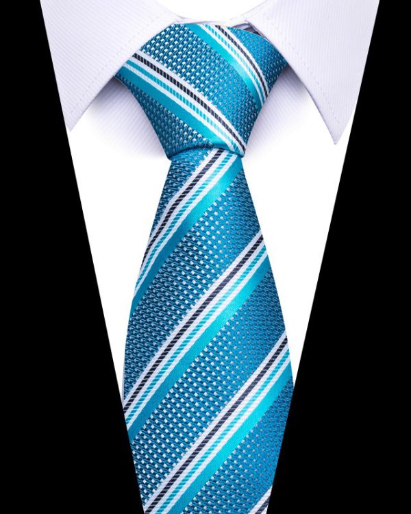 Men's 8cm Business Professional Striped Tie Wedding Suit Accessories Polyester Tie Men - Image 33