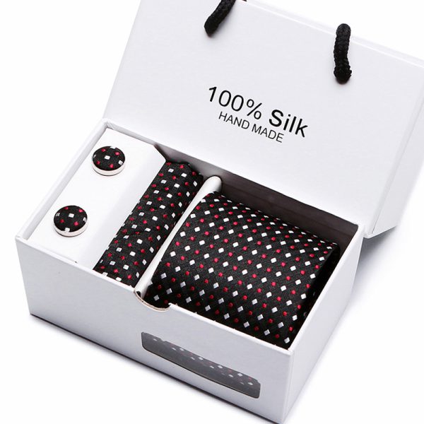 Men's Tie Spot Gift Box 5-Piece Suit Group Tie Business Formal Wedding Tie - Image 7