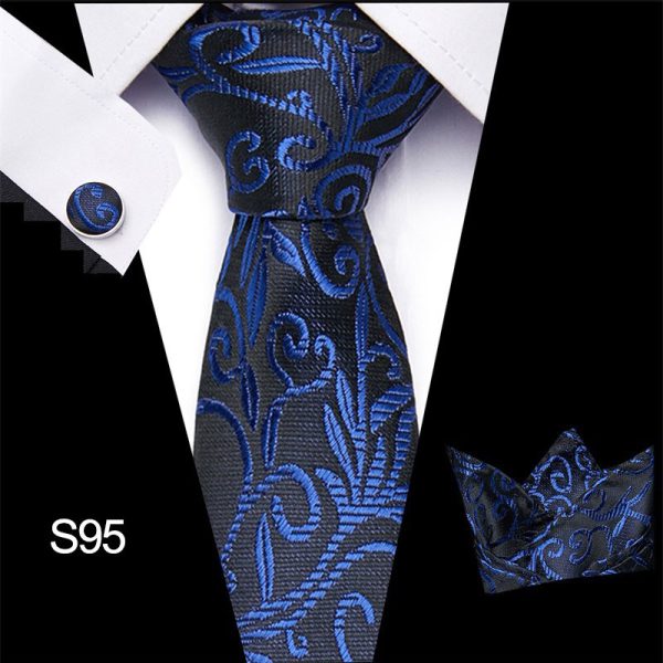 Men's tie three piece set cashew flower series tie - Image 3