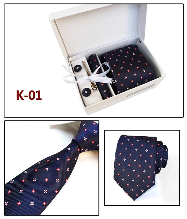 Men's Tie Spot Gift Box 6 Piece Suit Group Tie Business Formal Tie - Image 3