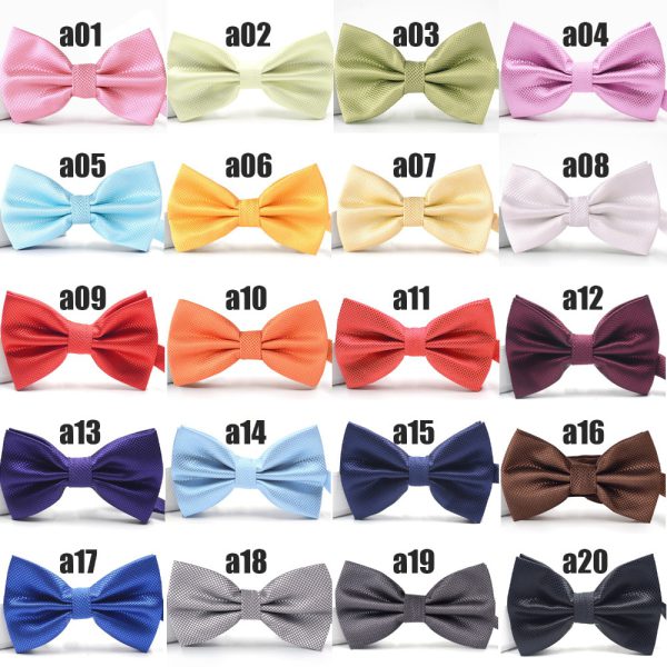 Bow Tie Fashion Wedding Party Men Women gravata-borboleta Solid Color Cravat Polyester Bowtie - Image 2