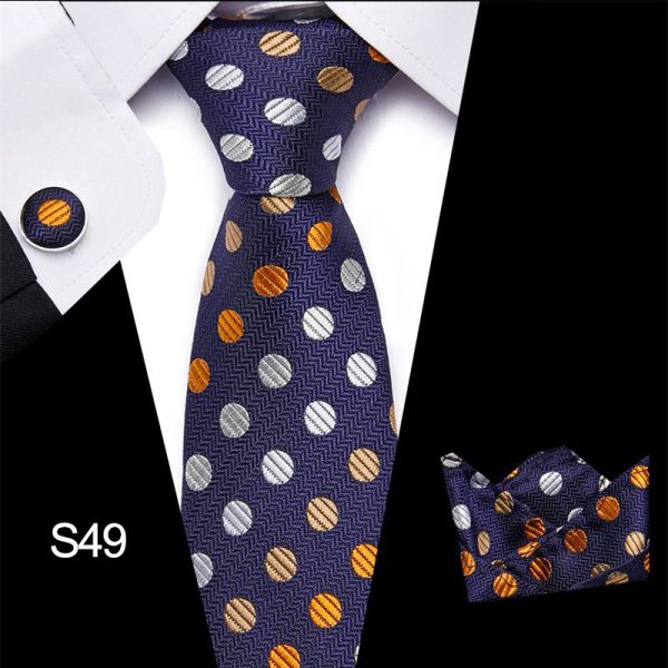 Men's tie three piece set cashew flower series tie - Image 44