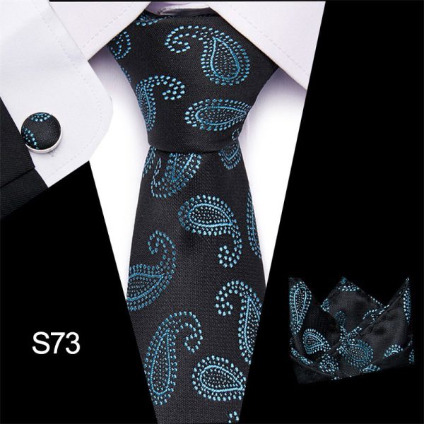 Men's tie three piece set cashew flower series fashion tie - Image 23