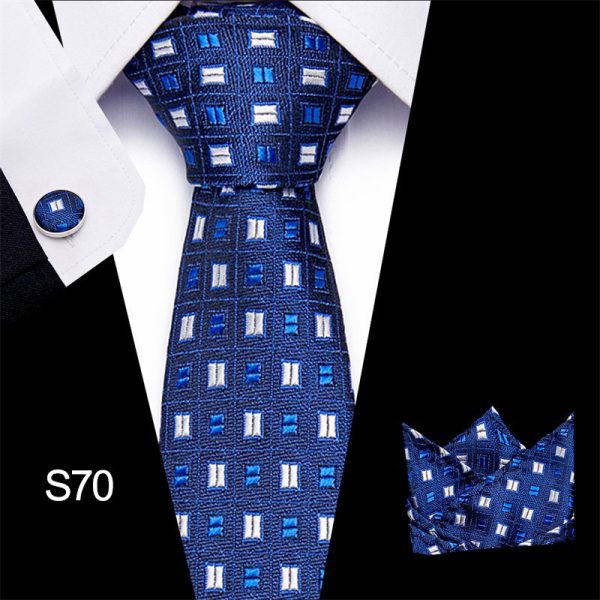 Men's tie three piece set cashew flower series tie - Image 27