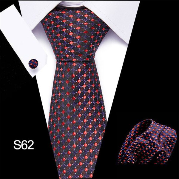 Men's tie three piece set cashew flower series fashion tie - Image 34