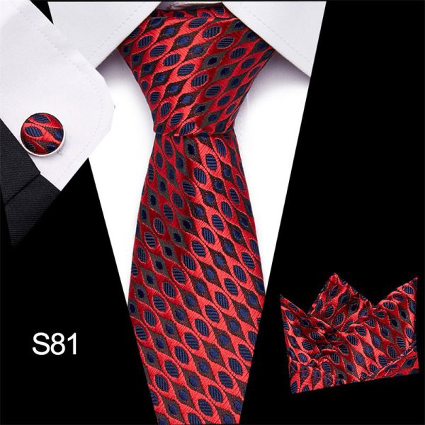 Men's tie three piece set cashew flower series fashion tie - Image 15