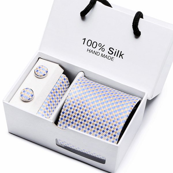 Men's Tie Spot Gift Box 5-Piece Suit Group Tie Business Formal Wedding Tie - Image 3