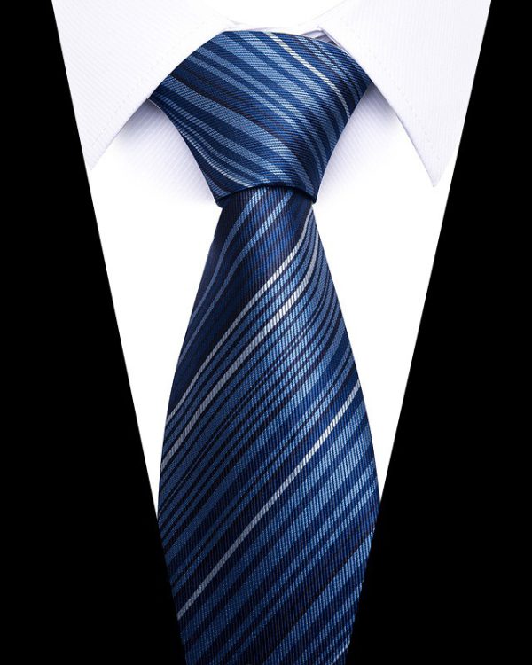 Men's 8cm Business Professional Striped Tie Wedding Suit Accessories Polyester Tie Men - Image 41