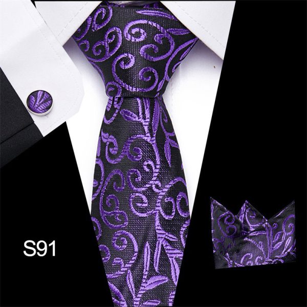 Men's tie three piece set cashew flower series tie - Image 6