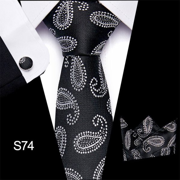 Men's tie three piece set cashew flower series tie - Image 23