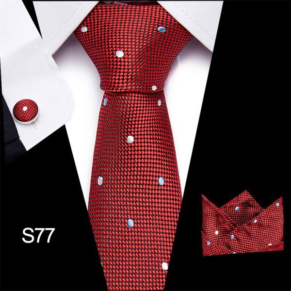 Men's tie three piece set cashew flower series fashion tie - Image 19