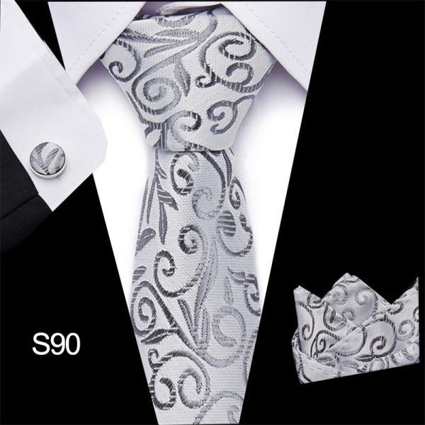 Men's tie three piece set cashew flower series tie - Image 7