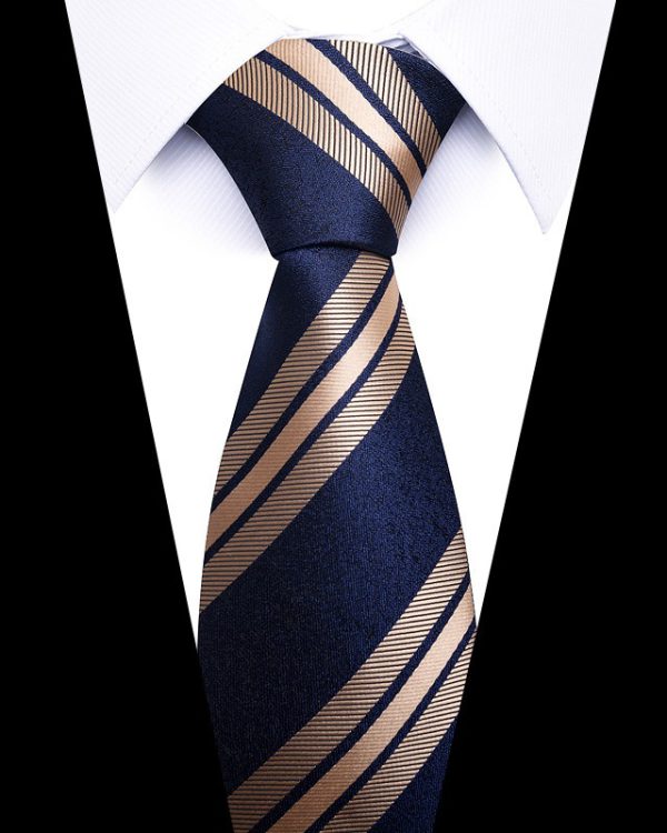 Men's 8cm Business Professional Striped Tie Wedding Suit Accessories Polyester Tie Men - Image 48