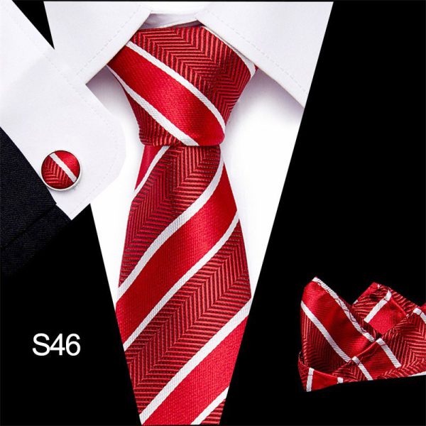 Men's tie three piece set cashew flower series tie - Image 47