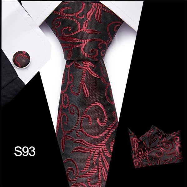 Men's tie three piece set cashew flower series fashion tie - Image 3