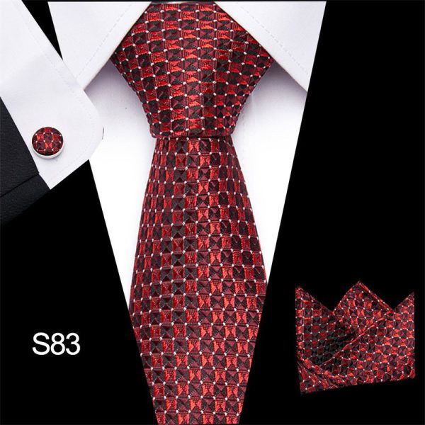 Men's tie three piece set cashew flower series fashion tie - Image 13