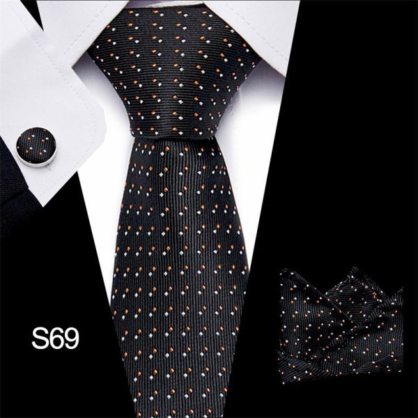 Men's tie three piece set cashew flower series fashion tie - Image 27