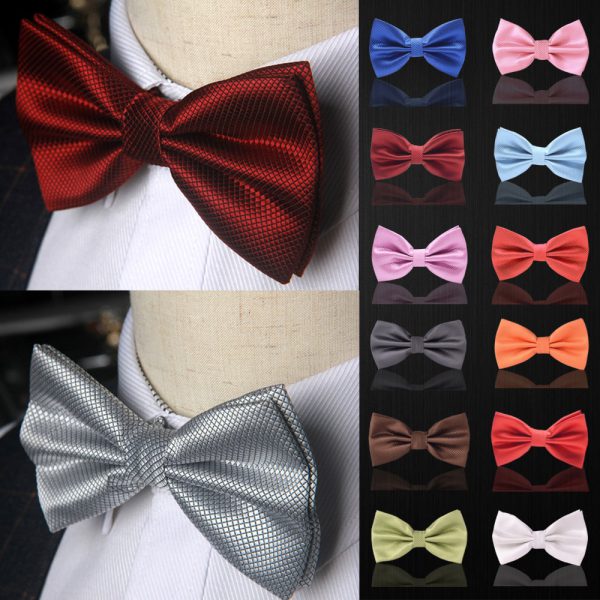 Bow Tie Fashion Wedding Party Men Women gravata-borboleta Solid Color Cravat Polyester Bowtie