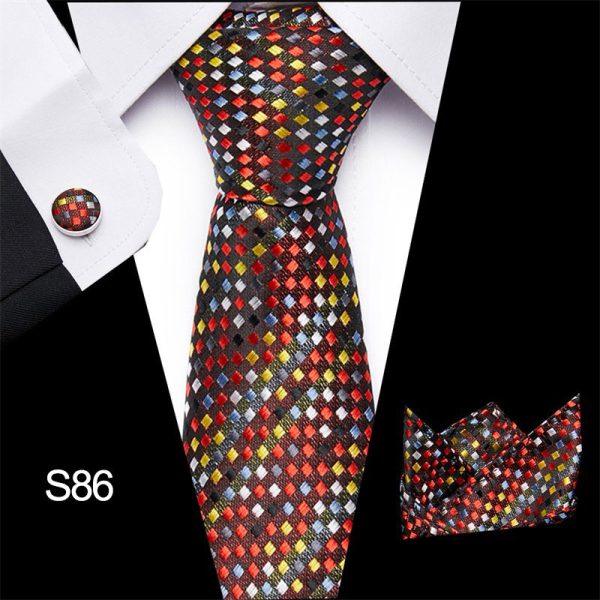 Men's tie three piece set cashew flower series tie - Image 11