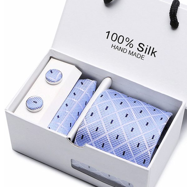 Men's Tie Spot Gift Box 5-Piece Suit Group Tie Business Formal Wedding Tie - Image 9